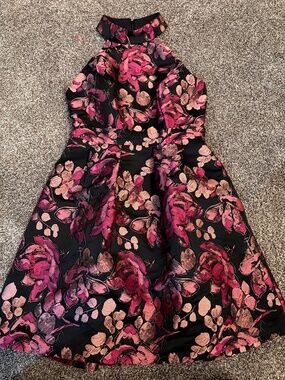 Eliza J Floral Halter Neck Dress